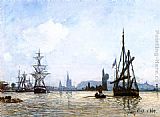 Johan Barthold Jongkind Canvas Paintings - View of Rouen